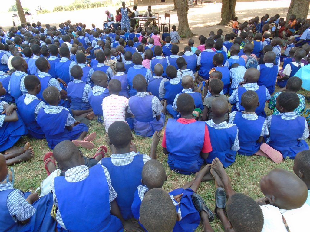 Pupils in primary school health session